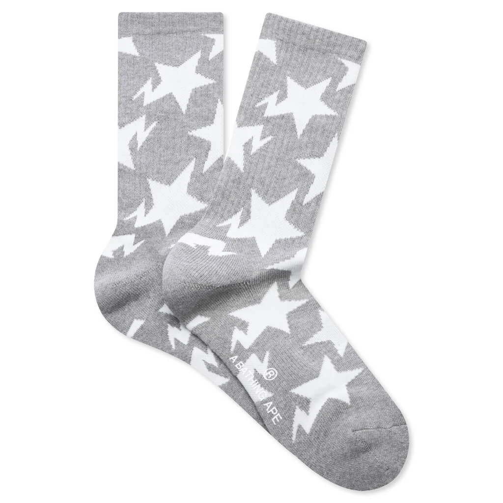 STA Pattern Socks - Grey 1 STA Pattern Socks - Grey