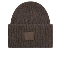 Acne Studios Face Logo Beanie - Grey/Brown