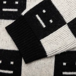 Acne Studios Kids Wool Crewneck Sweater - Black/Oatmeal Beige -Urban Fashion Sales Acne Studios Kids Wool Crewneck Sweater Black Oatmeal Beige D60015 CQK 3