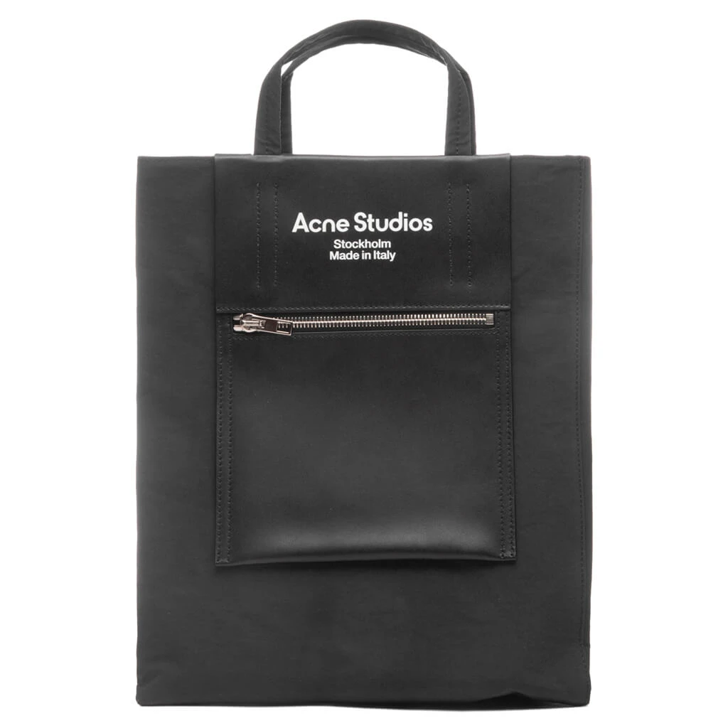 Acne Studios Papery Nylon Tote Bag - Black/Black 1 Acne Studios Papery Nylon Tote Bag - Black/Black