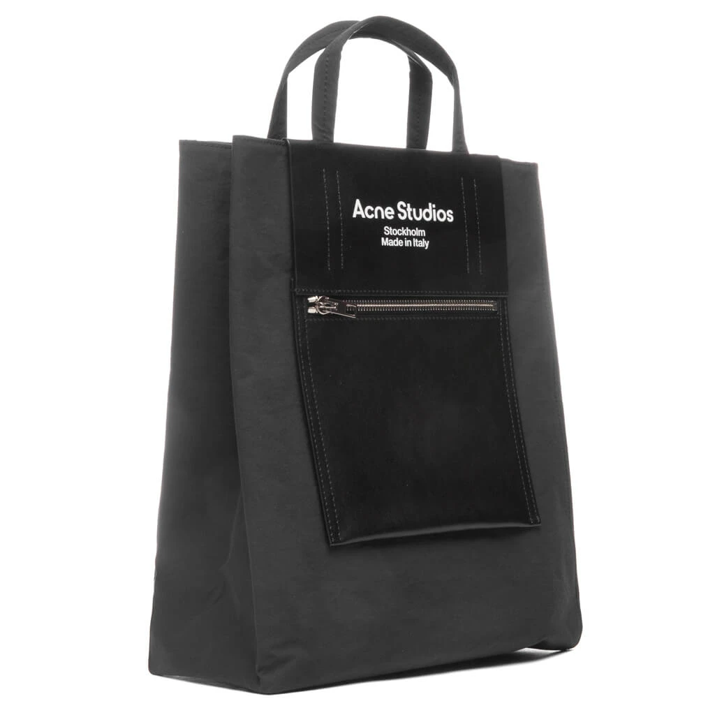 Acne Studios Papery Nylon Tote Bag - Black/Black 2 Acne Studios Papery Nylon Tote Bag - Black/Black - Image 2