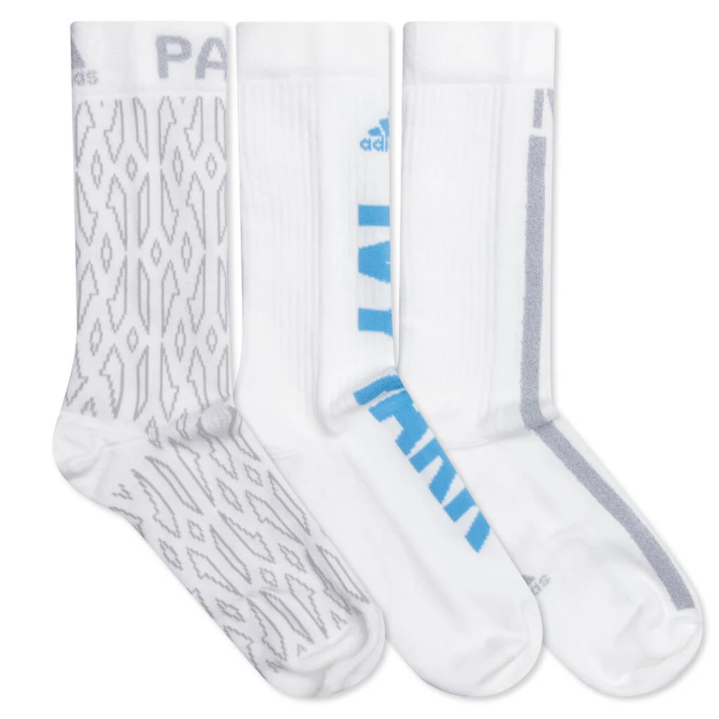 Adidas Originals X Ivy Park Logo 3 Pack Socks - Core White 2 Adidas Originals X Ivy Park Logo 3 Pack Socks - Core White - Image 2