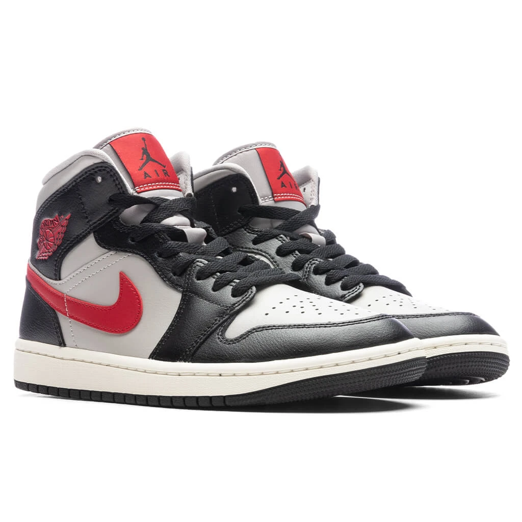 Air Jordan 1 Mid Women's - Black/Gym Red/College Grey 2 Air Jordan 1 Mid Women's - Black/Gym Red/College Grey - Image 2