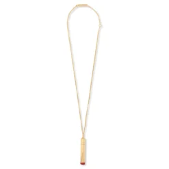 Ambush Pill Case Necklace Stone - Gold/Red