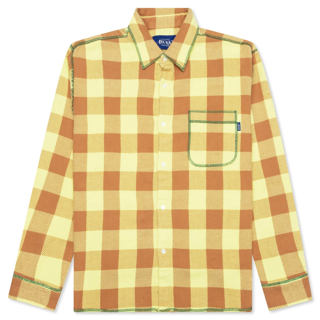 Contrast Stitch Flannel - Yellow/Brown 1 Contrast Stitch Flannel - Yellow/Brown