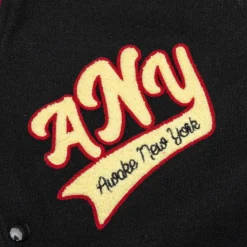 Corazon Varsity Jacket - Black/Black -Urban Fashion Sales Awake NY Corazon Varsity Jacket Black Black AWK FW22 OT006 BLA 11 28 22 Feature MG 6