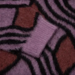 Wavy Jacquard Mohair Cardigan - Pink/Rust -Urban Fashion Sales Awake NY Wavy Jacquard Mohair Cardigan Pink Rust AWK SP23 KN001 PIN 05 31 23 Feature KN 6