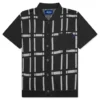 Awake Windowpane Short Sleeve Cardigan - Black/White