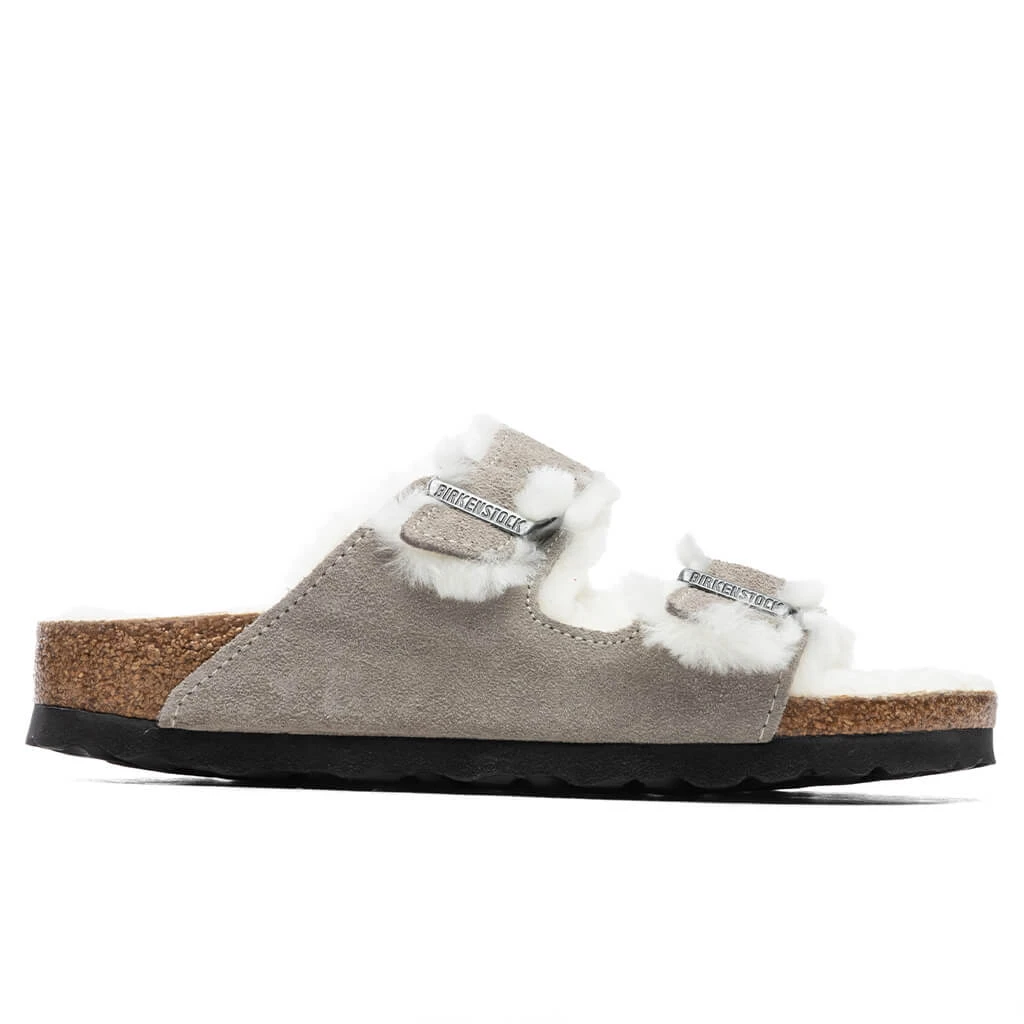 Birkenstock Women's Narrow Arizona Shearling - Stone Coin 1 Birkenstock Women's Narrow Arizona Shearling - Stone Coin
