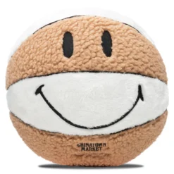 Chinatown Smiley Sherpa Basketball Pillow - Tan