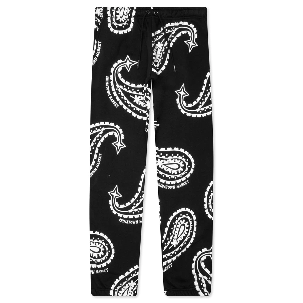 Chinatown X YG Paisley Sweatpants - Black 2 Chinatown X YG Paisley Sweatpants - Black - Image 2