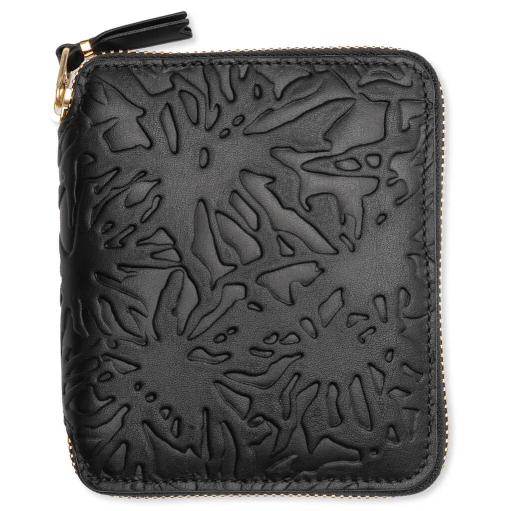 Comme Des Garcons SA2100EF Embossed Forest Wallet - Black 1 Comme Des Garcons SA2100EF Embossed Forest Wallet - Black