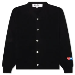 Comme Des Garcons PLAY X The Artist Invader Button Cardigan - Black