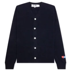 Comme Des Garcons PLAY X The Artist Invader Button Cardigan - Navy