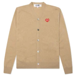 Comme Des Garcons PLAY X The Artist Invader Cardigan - Camel