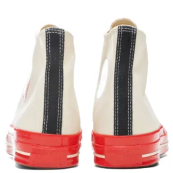 Converse X Comme Des Garcons PLAY All Star Chuck '70 Hi Red Sole - White 7 Converse X Comme Des Garcons PLAY All Star Chuck '70 Hi Red Sole - White -Urban Fashion Sales Converse x Comme Des Garcons PLAY All Star Chuck 70 Hi Red Sole White A01794C 06 02 22 Feature JORDAN 4