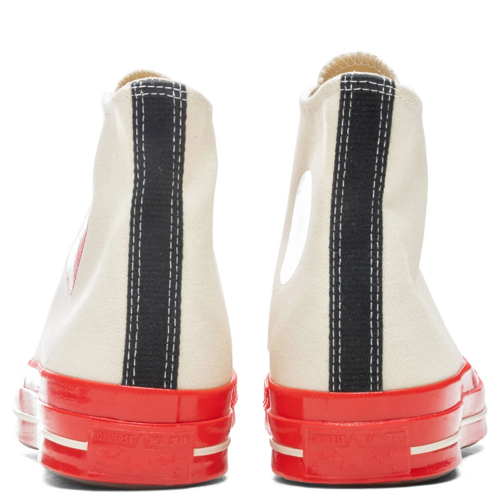 Converse X Comme Des Garcons PLAY All Star Chuck '70 Hi Red Sole - White 4 Converse X Comme Des Garcons PLAY All Star Chuck '70 Hi Red Sole - White - Image 4