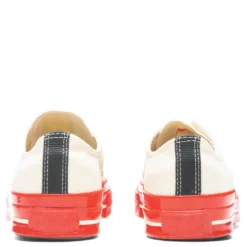 Converse X Comme Des Garcons PLAY All Star Chuck '70 Ox Red Sole - White -Urban Fashion Sales Converse x Comme Des Garcons PLAY All Star Chuck 70 Ox Red Sole White A01796C 06 02 22 Feature JORDAN 10