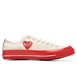 Converse X Comme Des Garcons PLAY All Star Chuck '70 Ox Red Sole - White