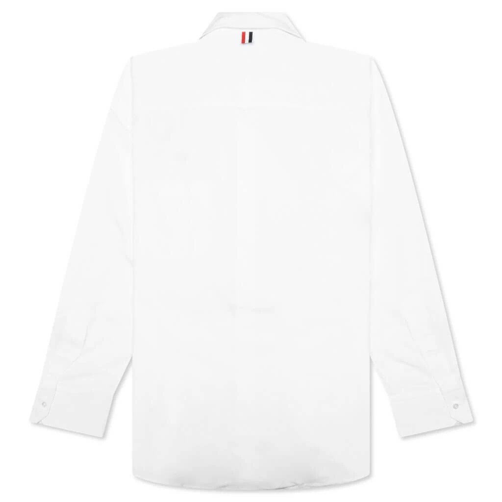 Oversized L/S Shirt W/ All Over Embroidery - White 2 Oversized L/S Shirt W/ All Over Embroidery - White - Image 2