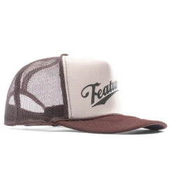 Frew Trucker Hat - Brown/Tan -Urban Fashion Sales Feature Frew Trucker Hat Brown Tan FEAT032923X5 06 21 23 Feature VR 4