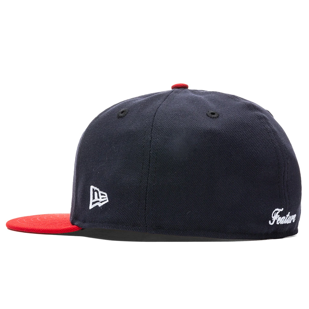 Feature X New Era OE Fitted Cap - Navy/Red 4 Feature X New Era OE Fitted Cap - Navy/Red - Image 4