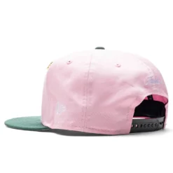 Feature X New Era Old English F Snapback Hat W/ Pin - Pink/Cilantro -Urban Fashion Sales Feature Old English F Snapback Pink Cilantro 70641365 06 16 22 Feature JP 5
