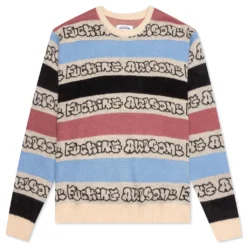 Wanto Brushed Sweater - Pink/Black/Blue