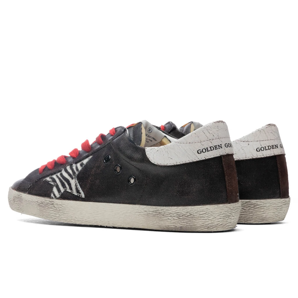 Golden Goose Super-Star Sneakers - Dark Brown/White Black Zebra 3 Golden Goose Super-Star Sneakers - Dark Brown/White Black Zebra - Image 3