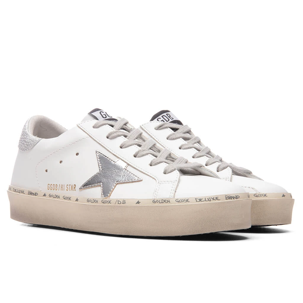 Golden Goose Women's Hi Star Laminated - White/Silver 2 Golden Goose Women's Hi Star Laminated - White/Silver - Image 2