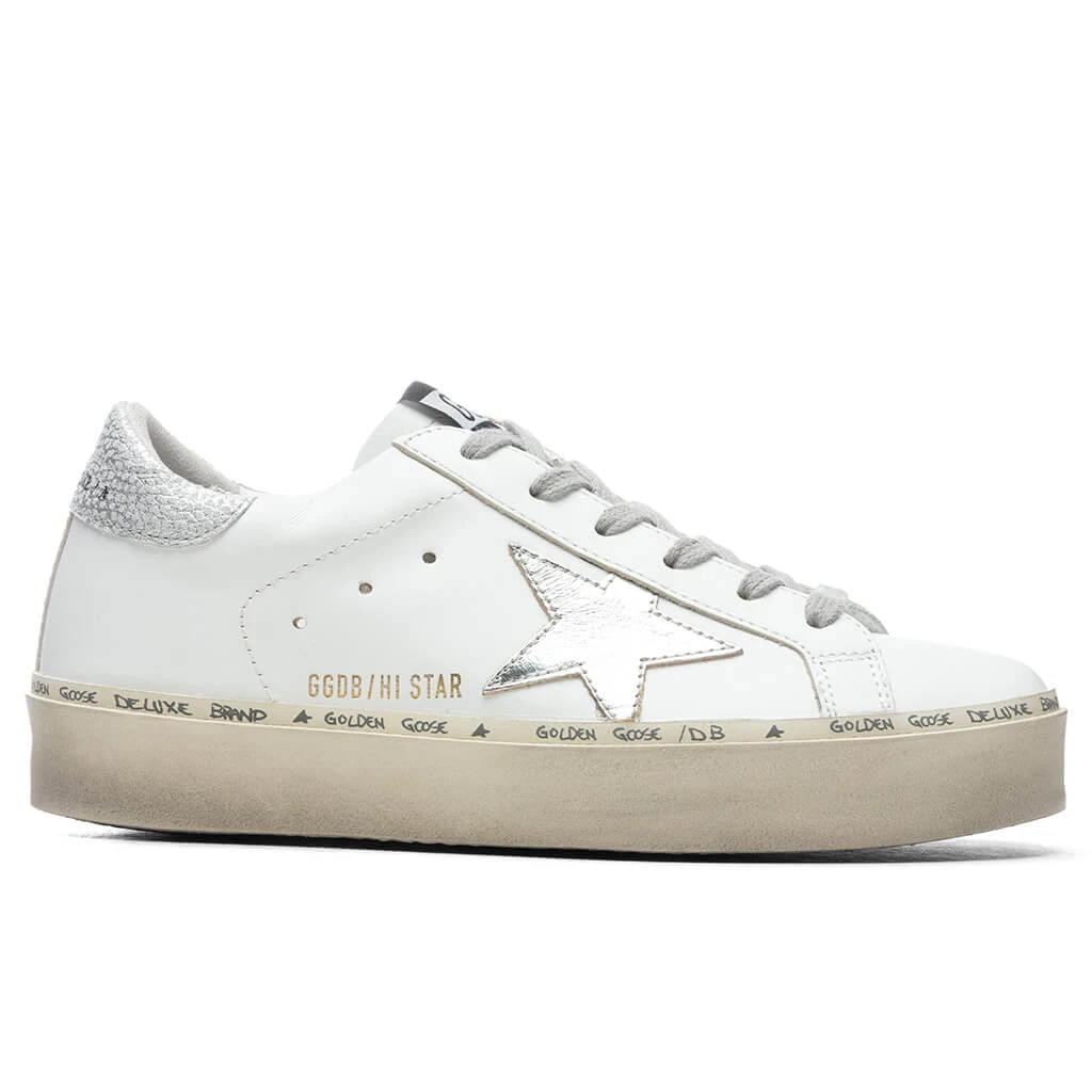 Golden Goose Women's Hi Star Laminated - White/Silver 1 Golden Goose Women's Hi Star Laminated - White/Silver