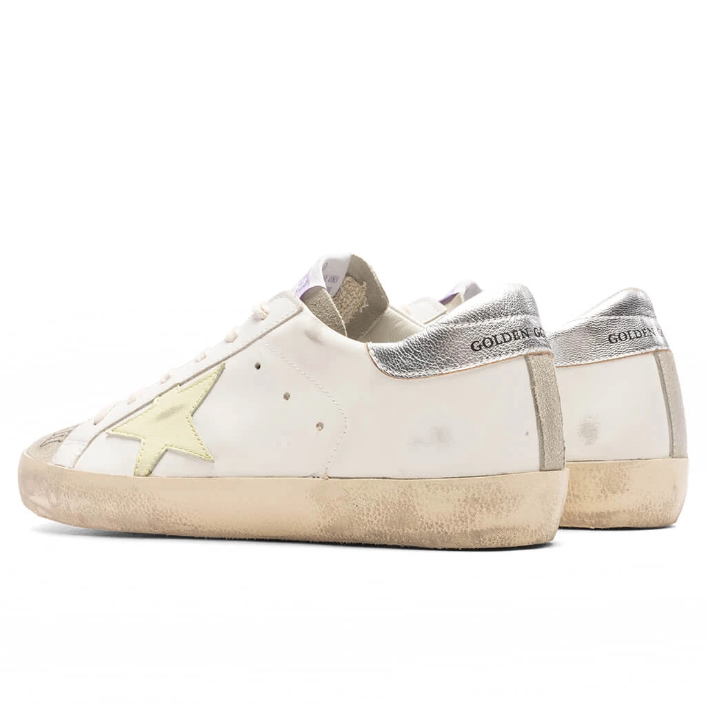 Golden Goose Women's Super-Star Sneakers - White/Light Yellow/Silver 4 Golden Goose Women's Super-Star Sneakers - White/Light Yellow/Silver - Image 4