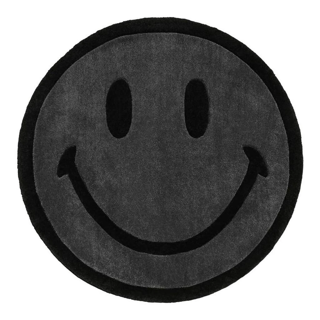 Chinatown Smiley 6FT Monochrome Rug - Black 1 Chinatown Smiley 6FT Monochrome Rug - Black