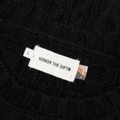 HTG Cable Knit Jumper Sweater - Black -Urban Fashion Sales Honor The Gift HTG Cable Knit Jumper Sweater Black HTG220352 BLK 11 05 22 Feature DV 5