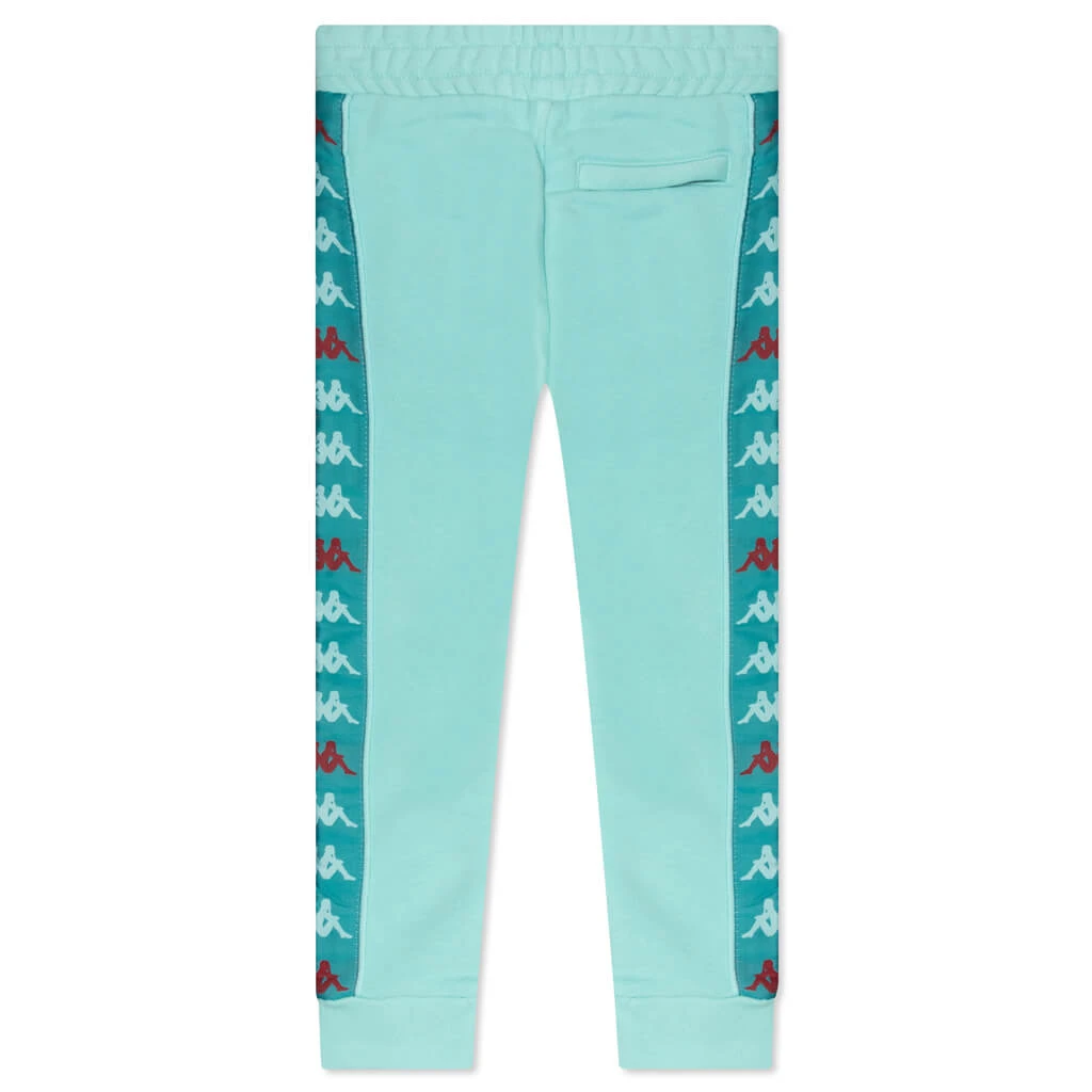 Kappa Kid's 222 Banda Alanz 3 Sweatpants - Green Water/Blue Peacock/Red Toreador 2 Kappa Kid's 222 Banda Alanz 3 Sweatpants - Green Water/Blue Peacock/Red Toreador - Image 2