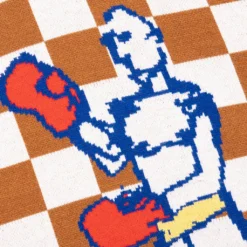 Checkered Sweater - Burnt Orange -Urban Fashion Sales KidSuper Checkered Sweater Burnt Orange KSAW22 05 04 12 08 22 Feature DV 6