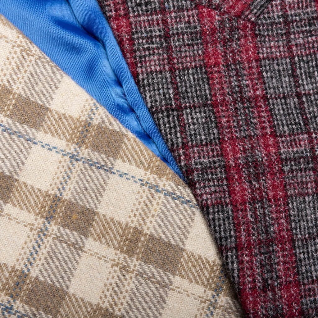 Multi-Plaid Suit Top - Brown 3 Multi-Plaid Suit Top - Brown - Image 3