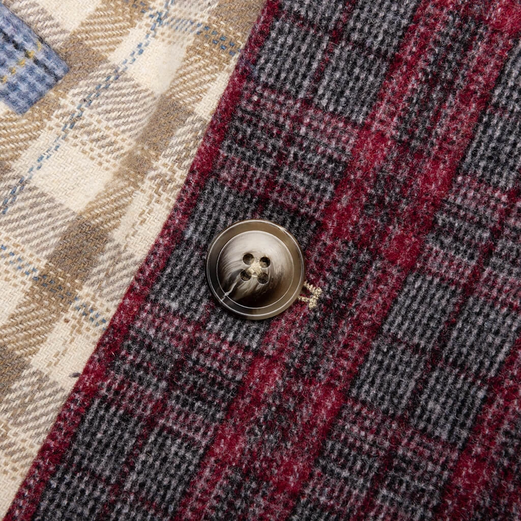 Multi-Plaid Suit Top - Brown 4 Multi-Plaid Suit Top - Brown - Image 4