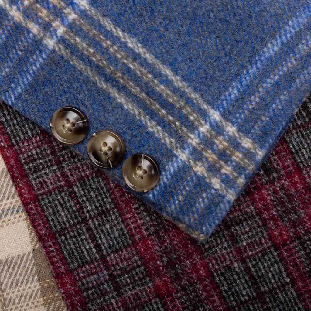 Multi-Plaid Suit Top - Brown 6 Multi-Plaid Suit Top - Brown - Image 6