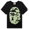 Kid's Glow In The Dark Camo Big Ape Head Tee - Black
