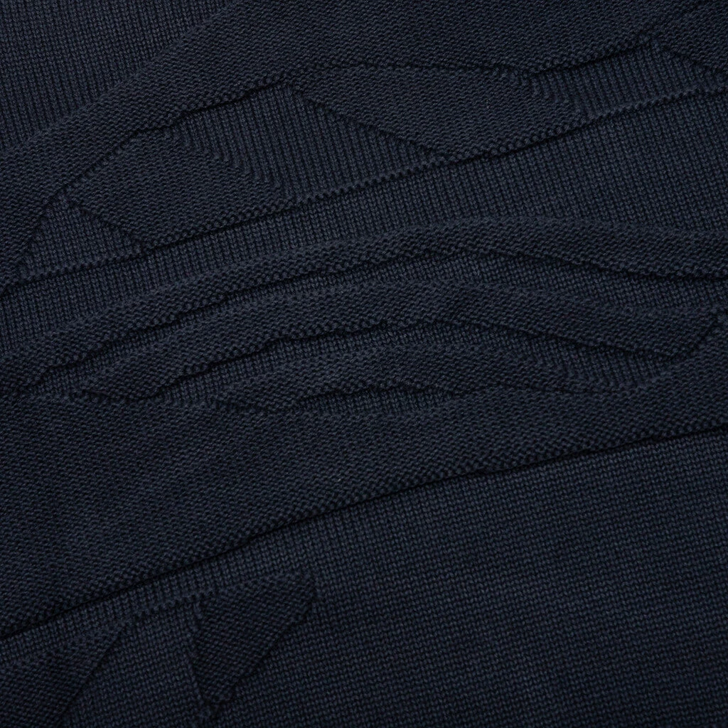 Landscaped Knitted Pullover - Navy Blue 4 Landscaped Knitted Pullover - Navy Blue - Image 4