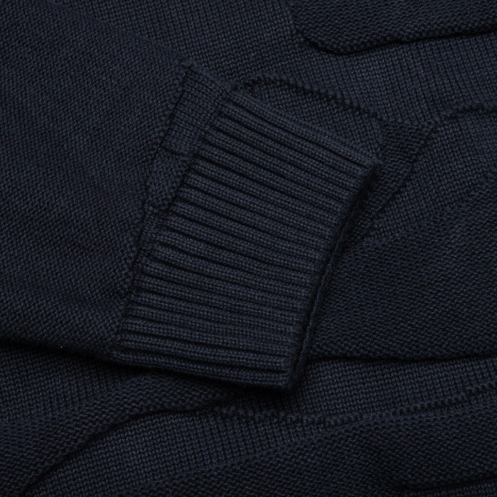 Landscaped Knitted Pullover - Navy Blue 3 Landscaped Knitted Pullover - Navy Blue - Image 3