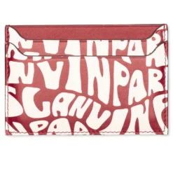 Lanvin Card Holder - Burgundy/Ecru