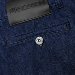 JW Anderson Logo Grid Turn Up Workwear Jeans - Indigo -Urban Fashion Sales Logo Grid Turn Up Workwear Jeans Indigo DT0078 PG1336 870 08 22 23 Feature JP 6