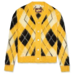 Marni Brushed Wool Blend Cardigan - Maize