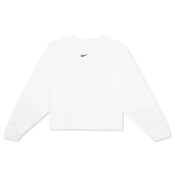 Nike Sportswear Collection Essentials Women's Oversized Fleece Crew Sweatshirt - White/Black