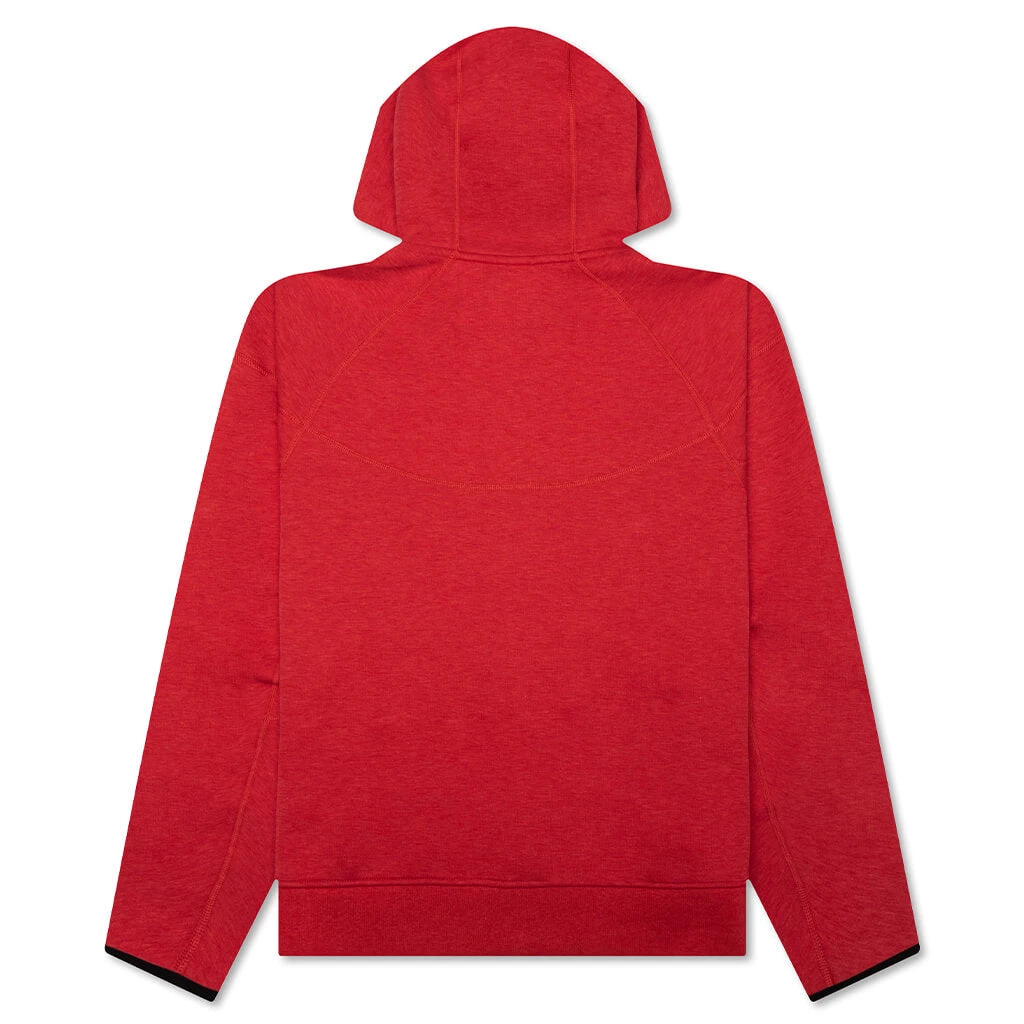 Nike Sportswear Tech Fleece Windrunner Full Zip Hoodie - Light University Red Heather/Black 2 Nike Sportswear Tech Fleece Windrunner Full Zip Hoodie - Light University Red Heather/Black - Image 2