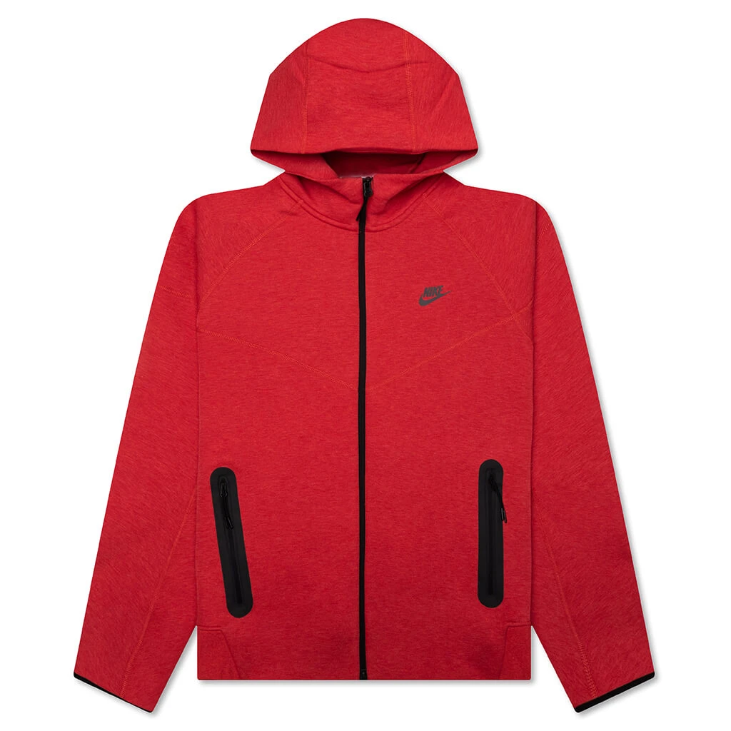 Nike Sportswear Tech Fleece Windrunner Full Zip Hoodie - Light University Red Heather/Black 1 Nike Sportswear Tech Fleece Windrunner Full Zip Hoodie - Light University Red Heather/Black