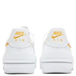 Nike Women's Air Force 1 PLT.AF.ORM - White/Yellow Ochre/Summit White -Urban Fashion Sales Nike Women s Air Force 1 PLT.AF .ORM White Yellow Ochre Summit White DJ9946 102 08 16 22 Feature JORDAN 6