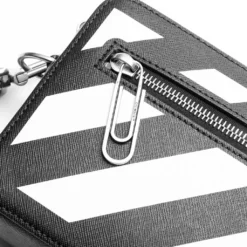 Binder Diag Saff Clutch - Black/White -Urban Fashion Sales Off White c o Virgil Abloh Binder Diag Saff Clutch Black White OMNM020F22LEA0011001 11 20 22 Feature JM 9